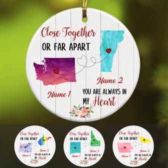 Personalized Close Together Long Distance Watercolor Ornament SB2413 30O34 - Thegiftio UK