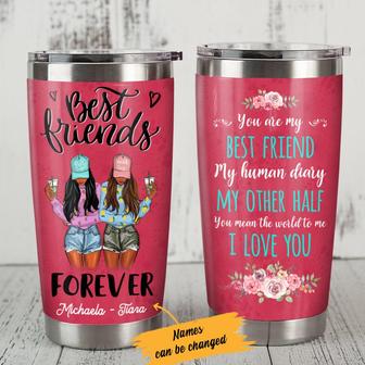 Personalized You Mean The World To Me BWA Friends Steel Tumbler - Thegiftio UK