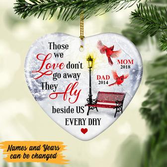 Personalized Sympathy Gift for Loss of Loved One, Cardinal Memorial Mom Dad Those We Love Do Not Go Away Heart Ornament - Thegiftio UK