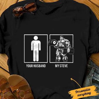Personalized Gym Fitness Husband Boyfriend Son T Shirt - Thegiftio UK