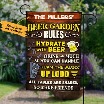 Personalized Beer Garden Rules Flag for Gardeners - Thegiftio UK