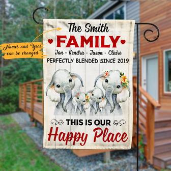 Personalized Garden Flag for Elephant Family Lovers - Thegiftio UK