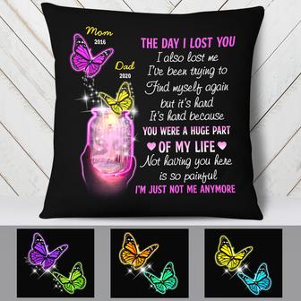 Personalized Butterflies Memorial Mom Dad Pillow - Thegiftio