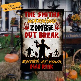 Personalized No Trespassing Halloween Flag for Garden - Thegiftio UK