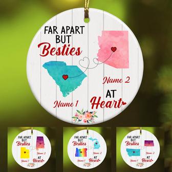 Personalized Besties At Heart Long Distance Watercolor Ornament SB2416 30O34 - Thegiftio UK