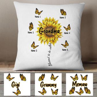 Personalized Mom Grandma Sunflower Pillow - Thegiftio UK