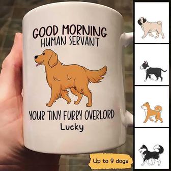 Good Morning Human Servant Walking Dog Custom Mug - Gift - Thegiftio UK