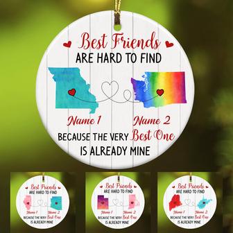 Personalized Best Friends Long Distance Watercolor Ornament SB2418 30O34 - Thegiftio UK