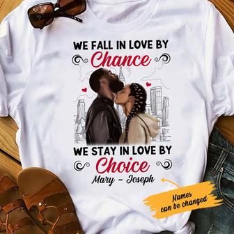 Personalized BWA Couple Stay In Love By Choice T Shirt - Thegiftio UK