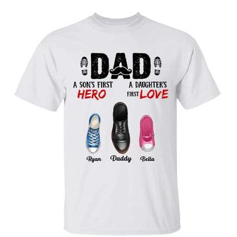Dad First Hero First Love Custom Shirt - Father's Day Gift - Thegiftio UK
