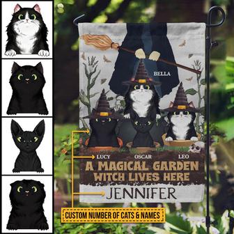 A Magical Garden Witch Custom Flag - Gift for Cat Lovers - Thegiftio UK