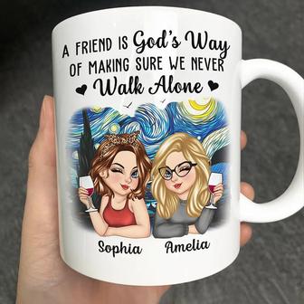 A Friend Is God's Way Besties Custom Mug - Gift for Bestie - Thegiftio UK