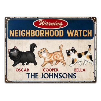 Warning Neighborhood Watch Personalized Metal Sign - Thegiftio UK