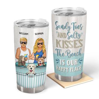 Sandy Toes And Salty Kisses Custom Tumbler - Couples Gift - Thegiftio UK