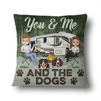 You Me And The Dogs Camping Personalized Pillow - Thegiftio UK