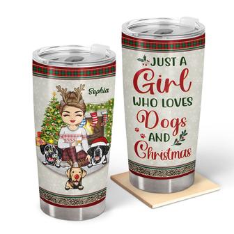 Just A Girl Who Loves Dogs Custom Tumbler - Dog Lovers Gift - Thegiftio UK