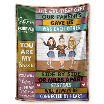 Side By Side Or Miles Apart Sisters And Brothers - Gift For Siblings And Family - Personalized Custom Fleece Blanket - Thegiftio UK