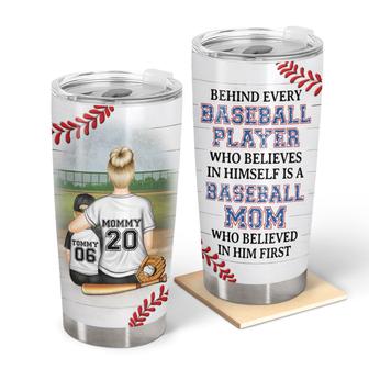 Baseball Mom Behind Every Baseball Player Custom Tumbler - Thegiftio UK