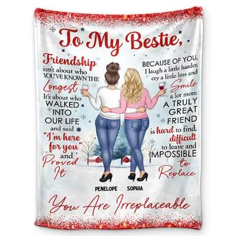 A Truly Great Friend Is Hard To Find You Are Irreplaceable - Personalized Fleece Blanket, Sherpa Blanket - Thegiftio UK