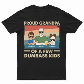 Proud Grandpa Of A Few Kids Custom T-Shirt - Gift for Dad - Thegiftio UK