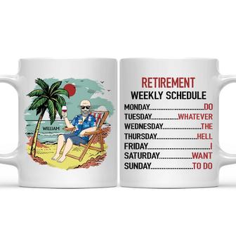 Retirement Weekly Schedule Personalized Mug - Thegiftio UK