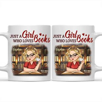 Just A Girl Who Loves Books Personalized Mug - Gift for Her - Thegiftio UK