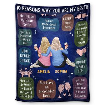10 Reasons Why You Are My Bestie Backside - Personalized Fleece Blanket, Sherpa Blanket - Thegiftio UK