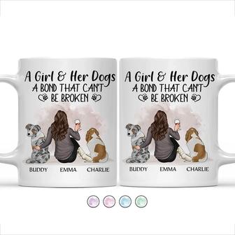 A Girl Her Dog A Bond That Can't Be Broken Custom Mug - Gift - Thegiftio UK