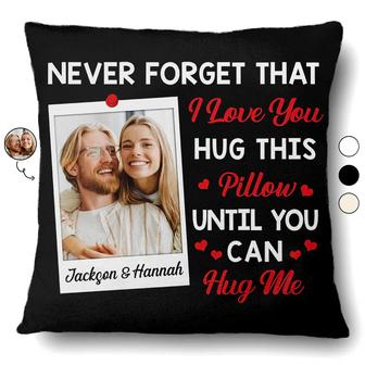 Hug This Pillow Until You Can Hug Me Custom Pillow - Couples - Thegiftio UK