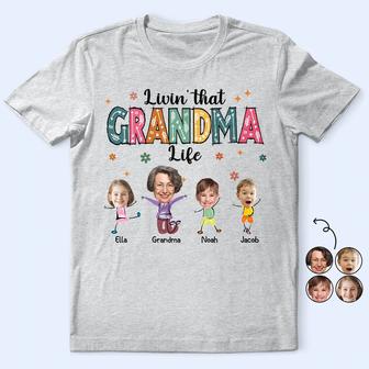 Custom Photo Living That Grandma Life T-Shirt - Grandma Gift - Thegiftio UK