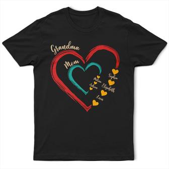 Mom Grandma Sweethearts Retro Custom T Shirt - Gift for Her - Thegiftio UK