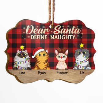 Dear Santa Define Naughty Christmas Cat Custom Ornament - Thegiftio UK