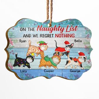 On The Naughty List Cat Personalized Ornament - Thegiftio UK