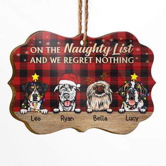 On The Naughty List Flannel Christmas Dog Custom Ornament - Thegiftio UK