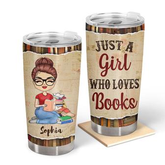 A Girl Who Loves Books Vintage Reading Custom Tumbler - Gift - Thegiftio UK