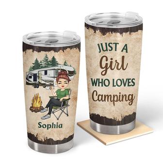 Just A Girl Who Loves Camping Custom Tumbler - Camper Gift - Thegiftio UK