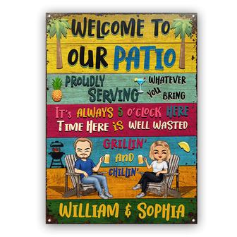 Patio Welcome Grilling Personalized Sign - Gift for Friends - Thegiftio UK