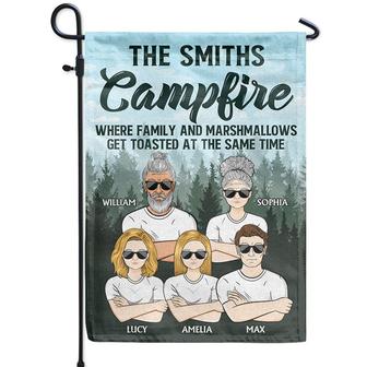 Campfire Family Marshmallows Custom Flag - Gift For Family - Thegiftio UK