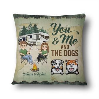 You And Me And The Dogs Custom Pillow - Gift for Dog Lovers - Thegiftio UK
