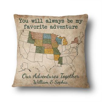 Our Adventures Together Personalized Pillow - Couple Gift - Thegiftio UK