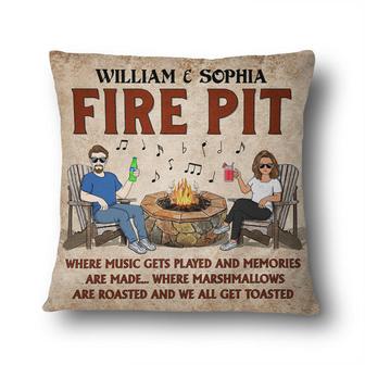 Fire Pit Where Music Gets Played Personalized Pillow - Gift - Thegiftio UK