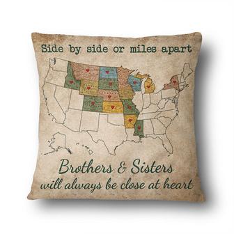 Side By Side Or Miles Apart Personalized Pillow - Gift - Thegiftio UK
