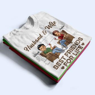Husband Wife Best Friends Custom T-Shirt - Gift for Couple - Thegiftio UK