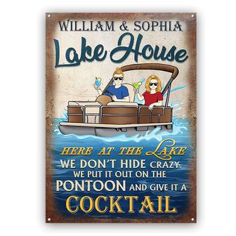 Here At The Lake Personalized Metal Sign - Gift for Couple - Thegiftio UK