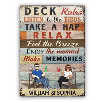 Deck Rules Listen To The Birds Custom Metal Sign - Gift - Thegiftio UK