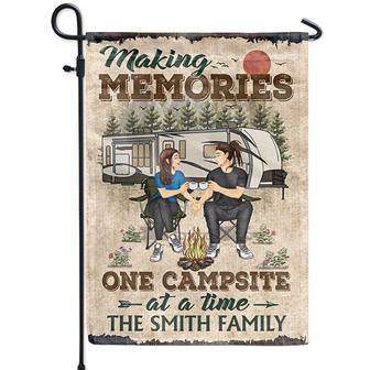 Camping Couple Making Memories Custom Flag - Couples Gift - Thegiftio UK
