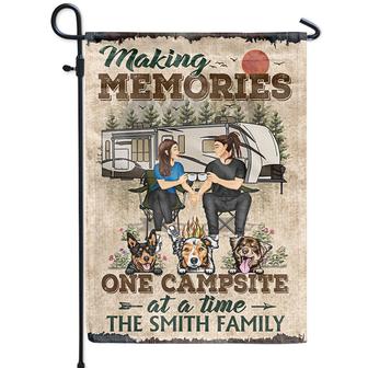 Camping Couple Making Memories Personalized Flag - Dog Gift - Thegiftio UK
