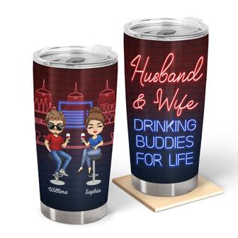Husband And Wife Drinking Buddies For Life Custom Tumbler - Thegiftio UK