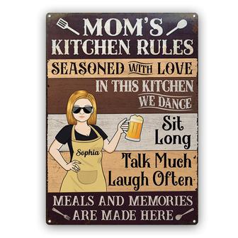 Mom's Kitchen Rules Personalized Metal Sign - Gift for Mom - Thegiftio UK