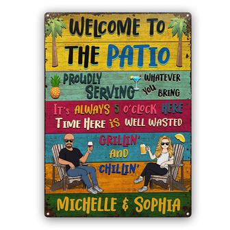 Patio Welcome Grilling Custom Metal Sign - Gift for Couples - Thegiftio UK